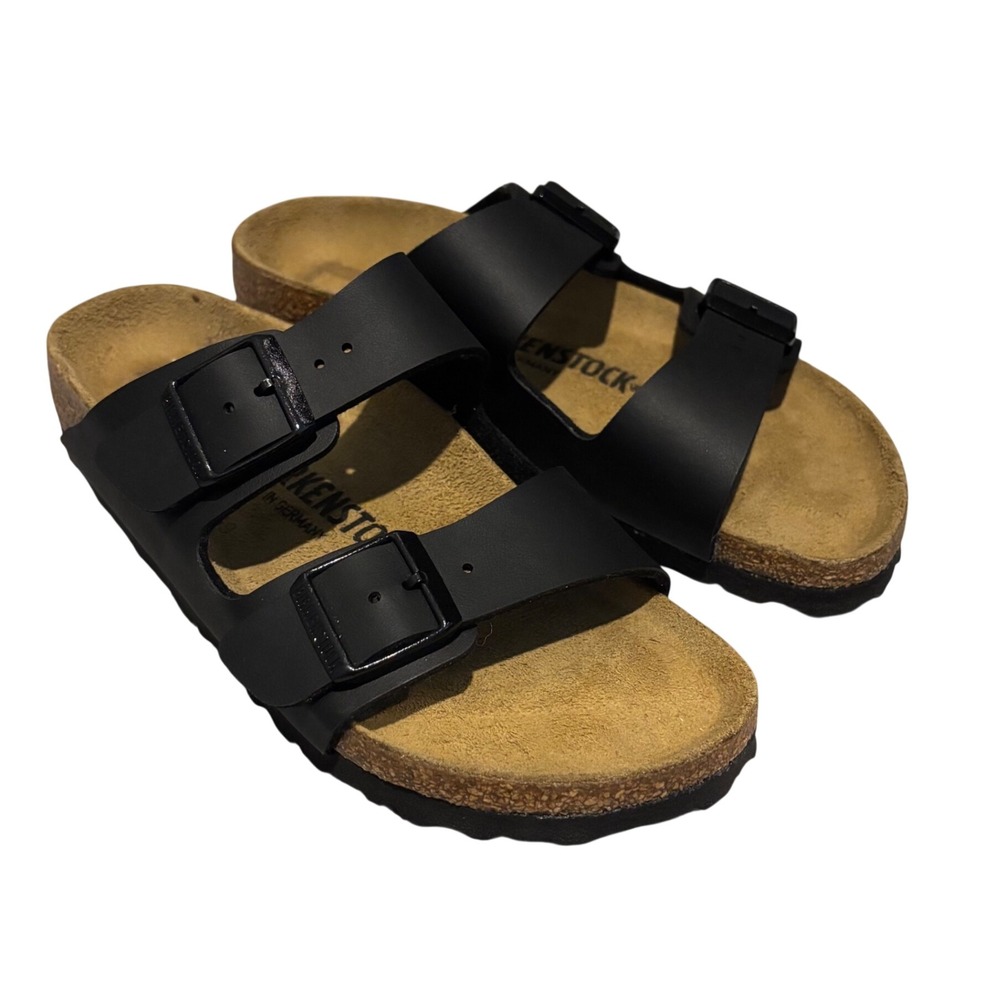 Birkenstock Arizona Black Birko-Flor Sandals Cork Footbed Women Size 36 L5 230